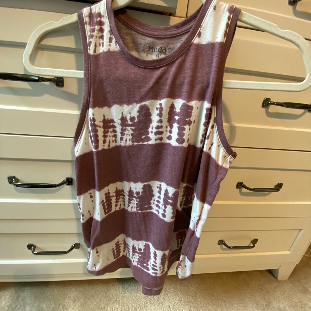 Juniors 14 Mudd tank - purple and white tie dye